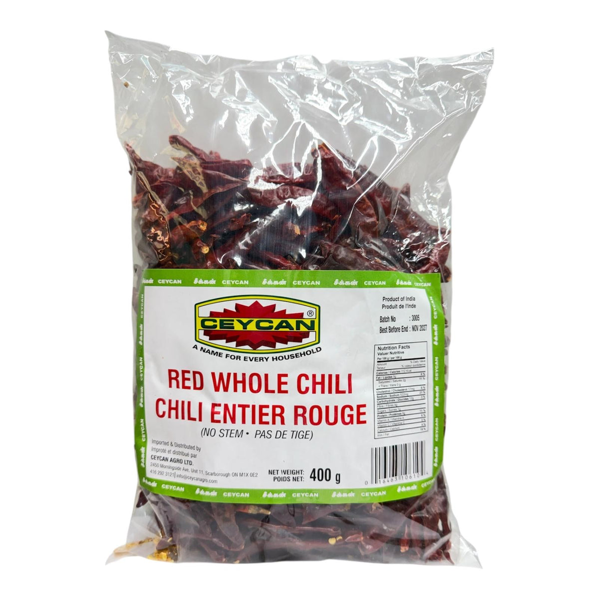 Ceycan Red Whole Chili 400g