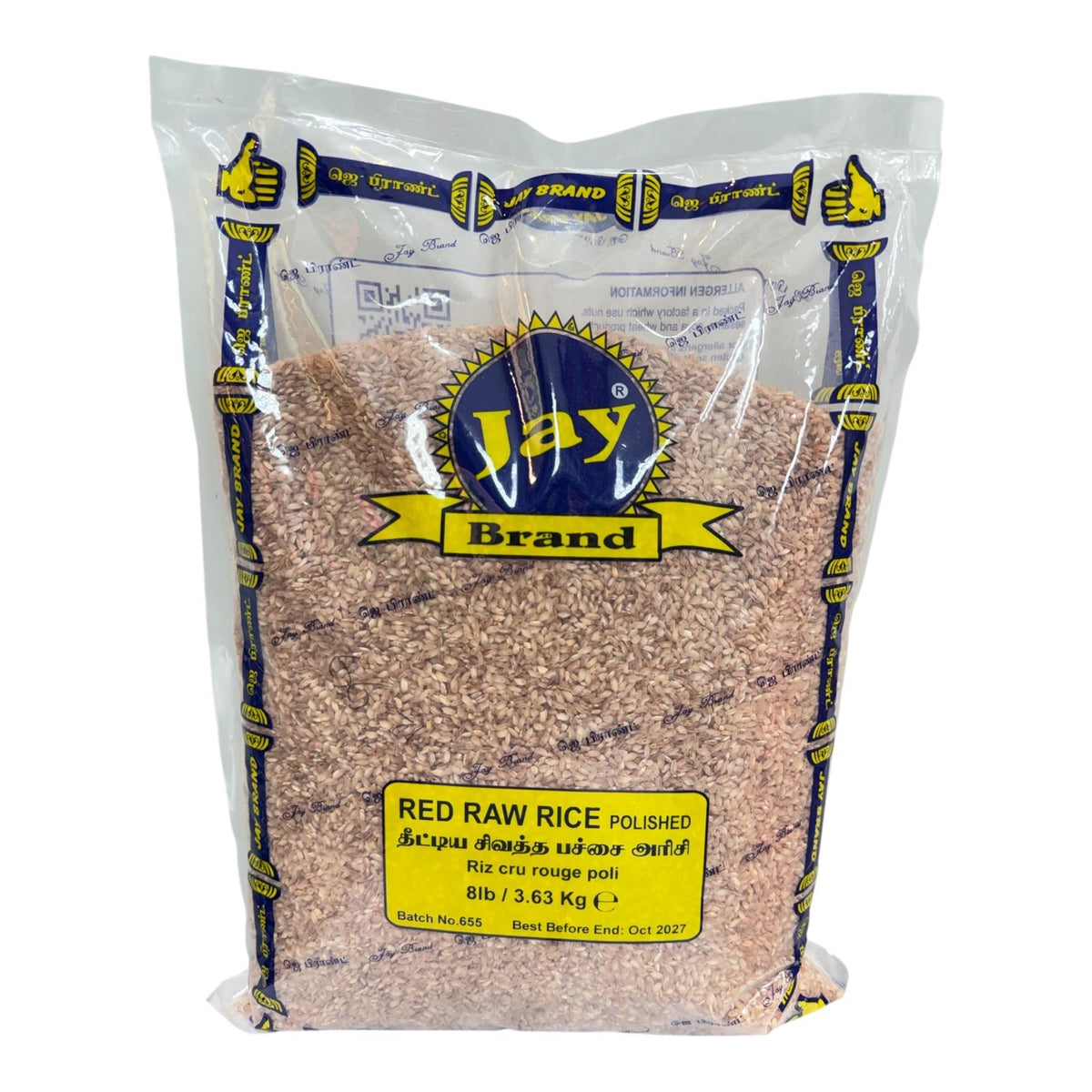 Jay Red Raw Rice (Polished) 8Lb
