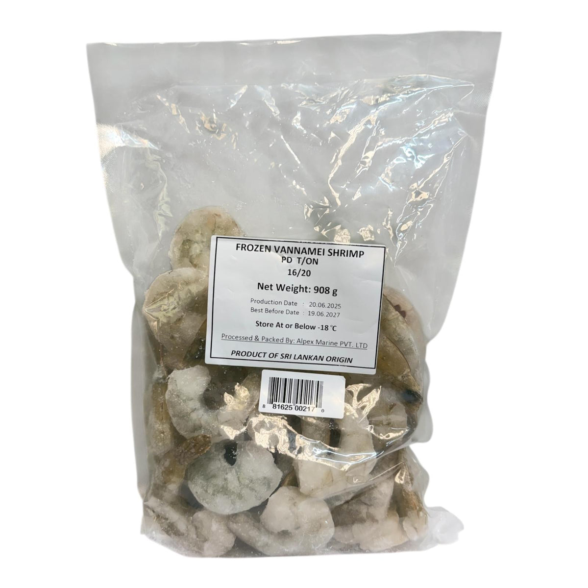 Frozen Vannamei Shrimp 16/20 908g