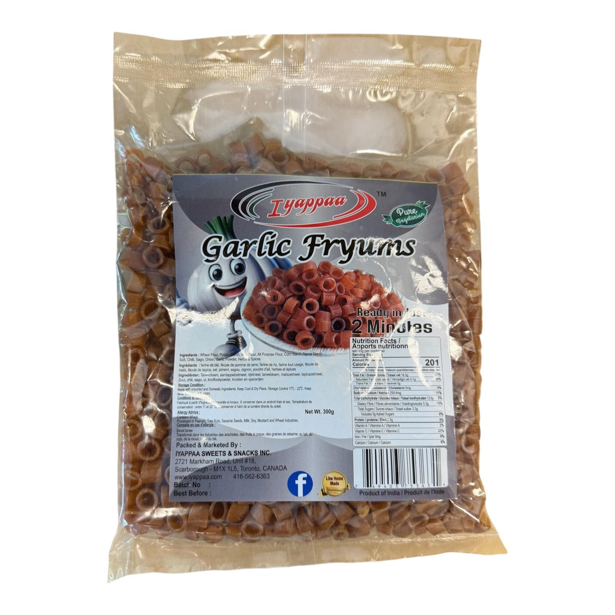 Iyappaa Garlic Fryums pasta 300g