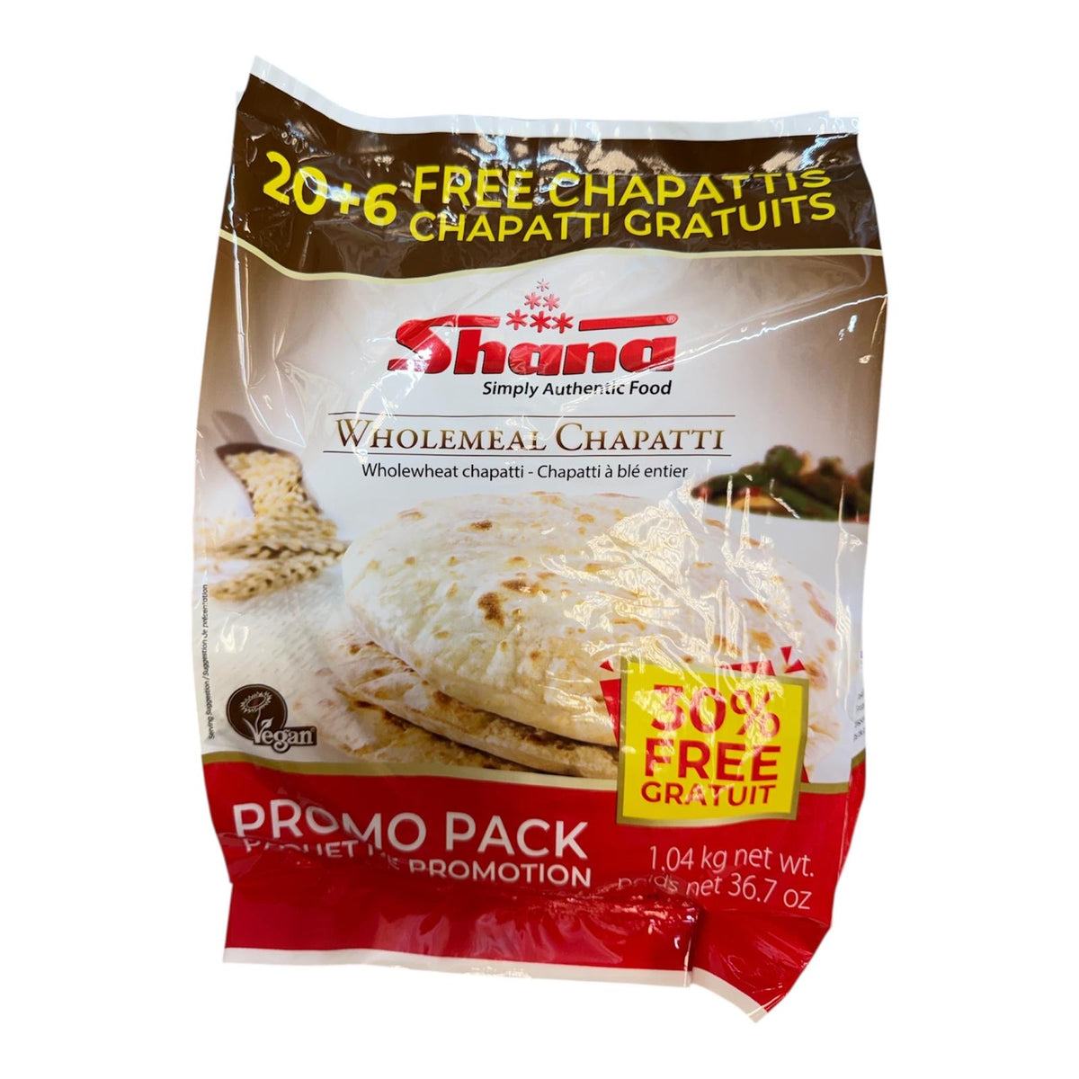 Shana Wholemeal Chapatti 1.04kg