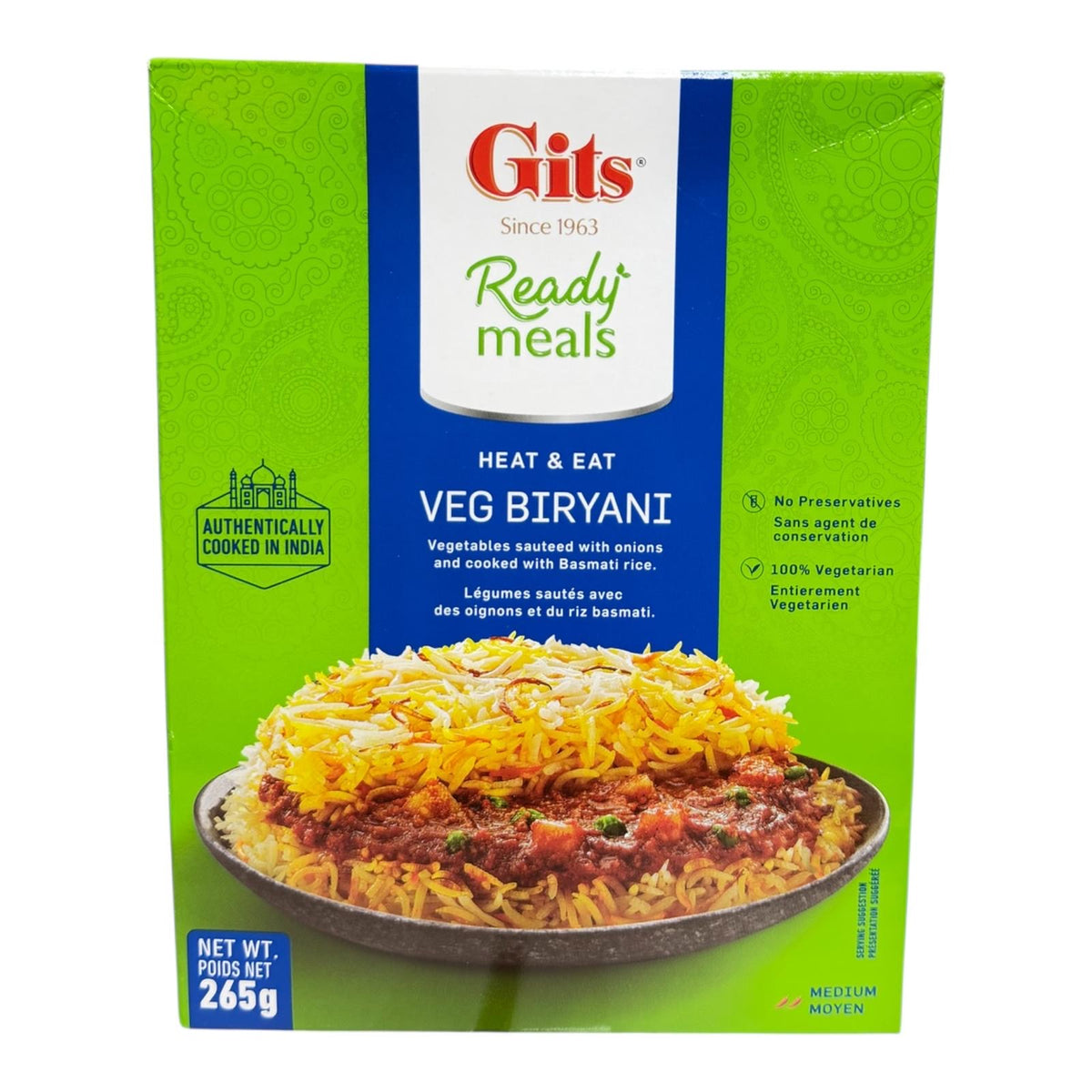 Gits Ready Meals Veg Biryani 265g