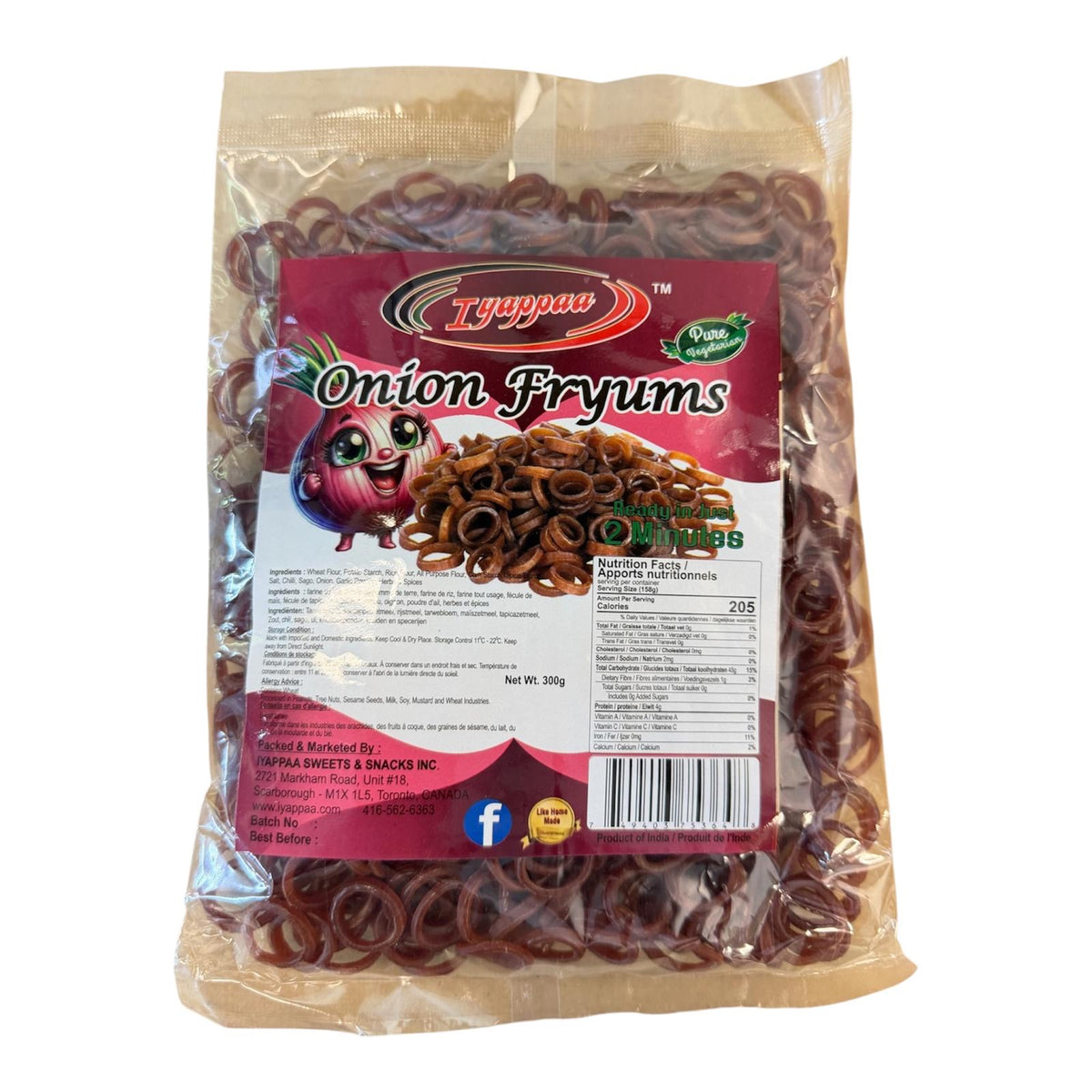 Iyappaa Onion Fryums 300g