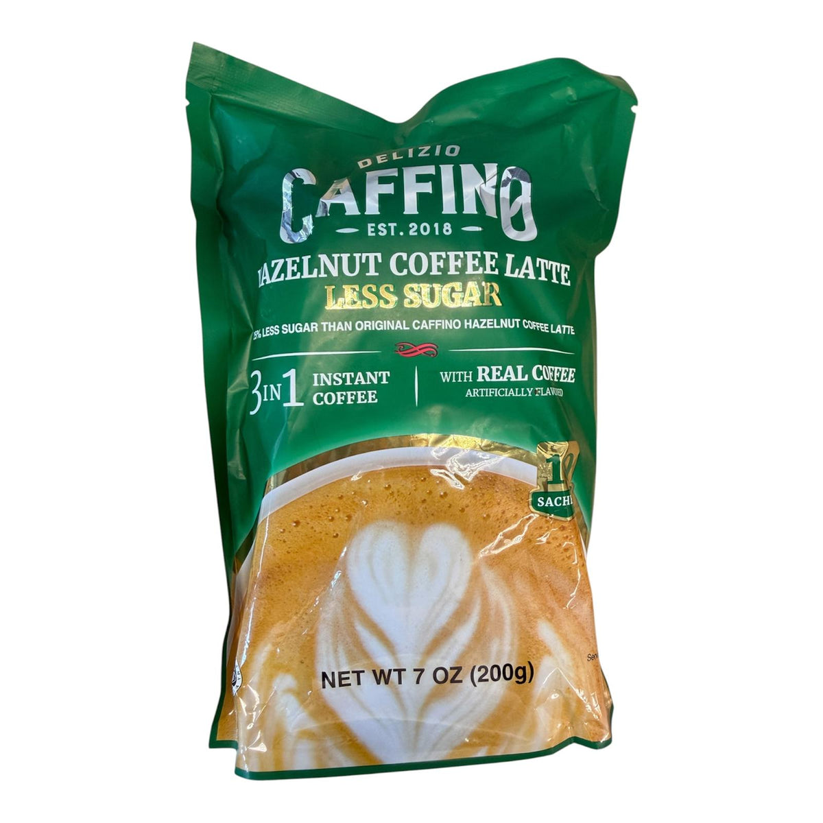 Delizio Caffino Hazelnut Coffee Latte Less Sugar 200g